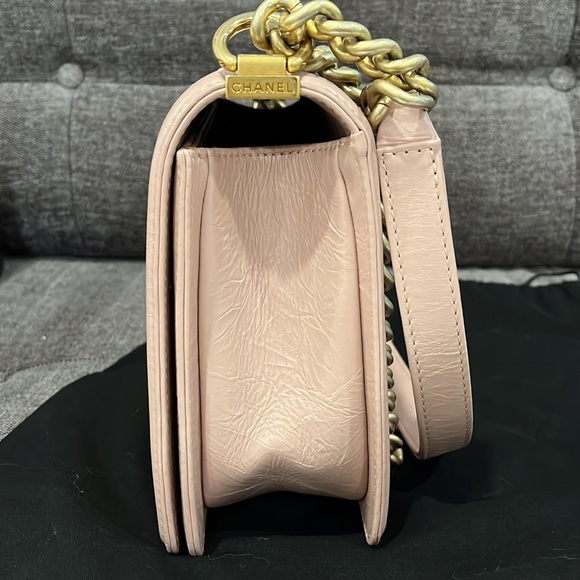 Chanel Quilted Boy Flapbag in Nude Pink w/Gold / RARE EUC - Picture 7 of 15